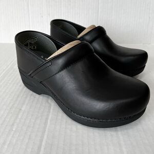 Dansko XP 2.0 Womens Black Leather Comfort Professional Working Clogs 38 Us 7.5